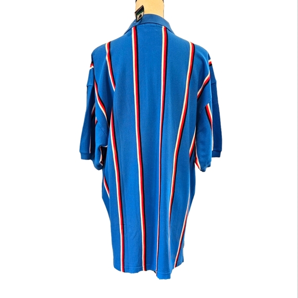 NWT IZOD Men's Blue Striped Short Sleeve Polo Shirt - Picture 2 of 4